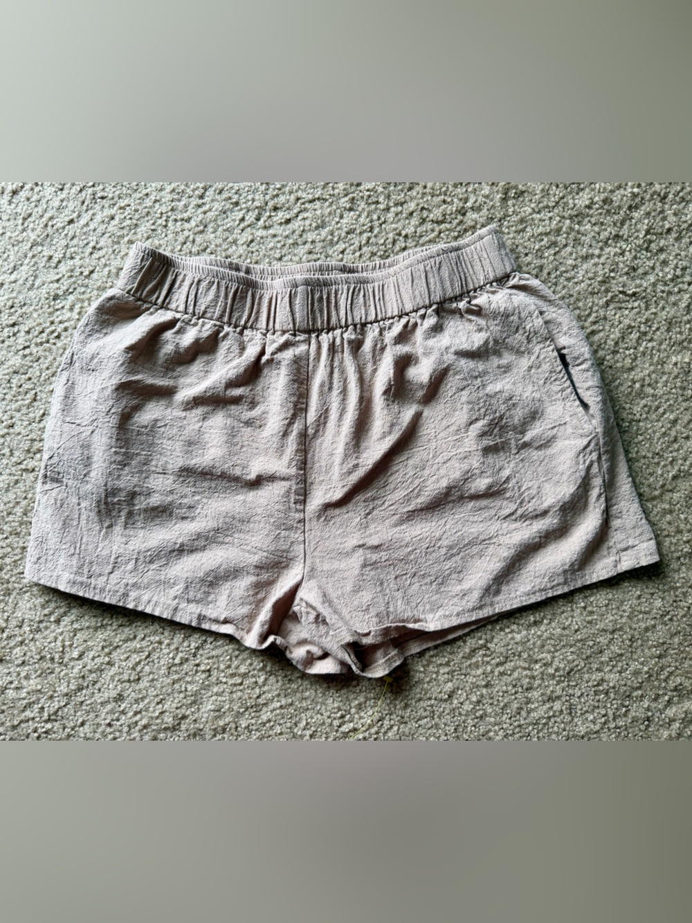 Casual Elastic Waist Linen-Blend Shorts